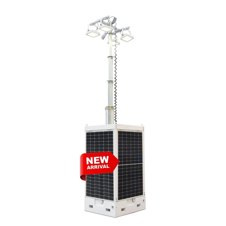Cube Solar Light Tower With Four Panels