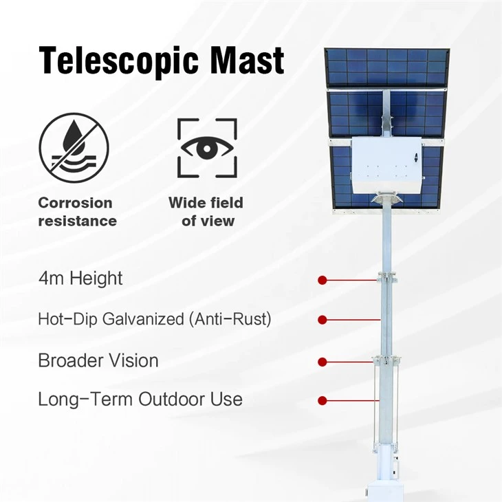 برج BIGLUX Solar CCTV للبناء ومراقبة مواقف السيارات