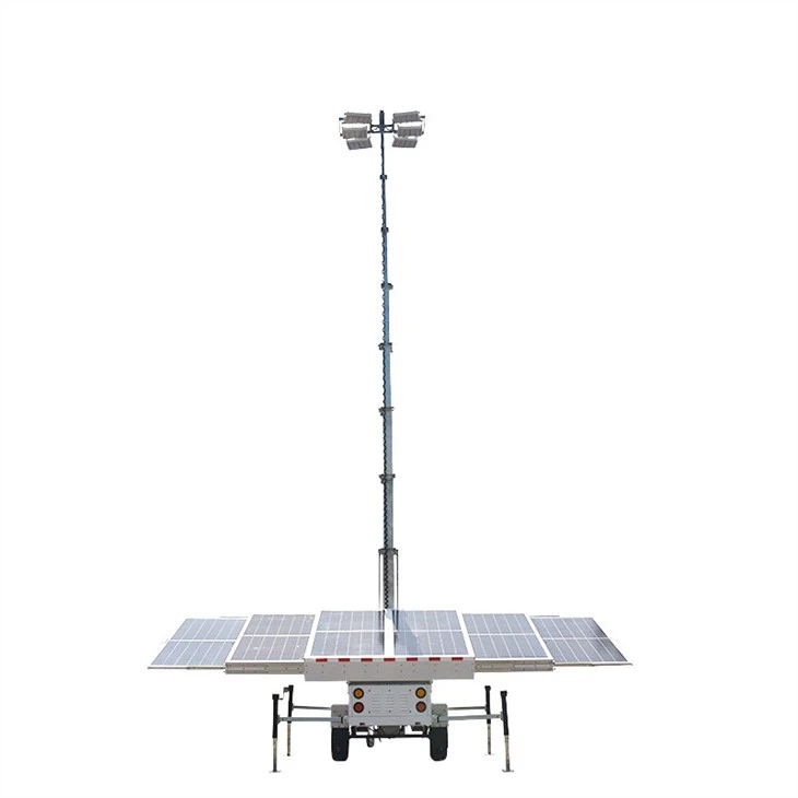 Hexagonal Solar Panel Mobile Solar LED Light Tower